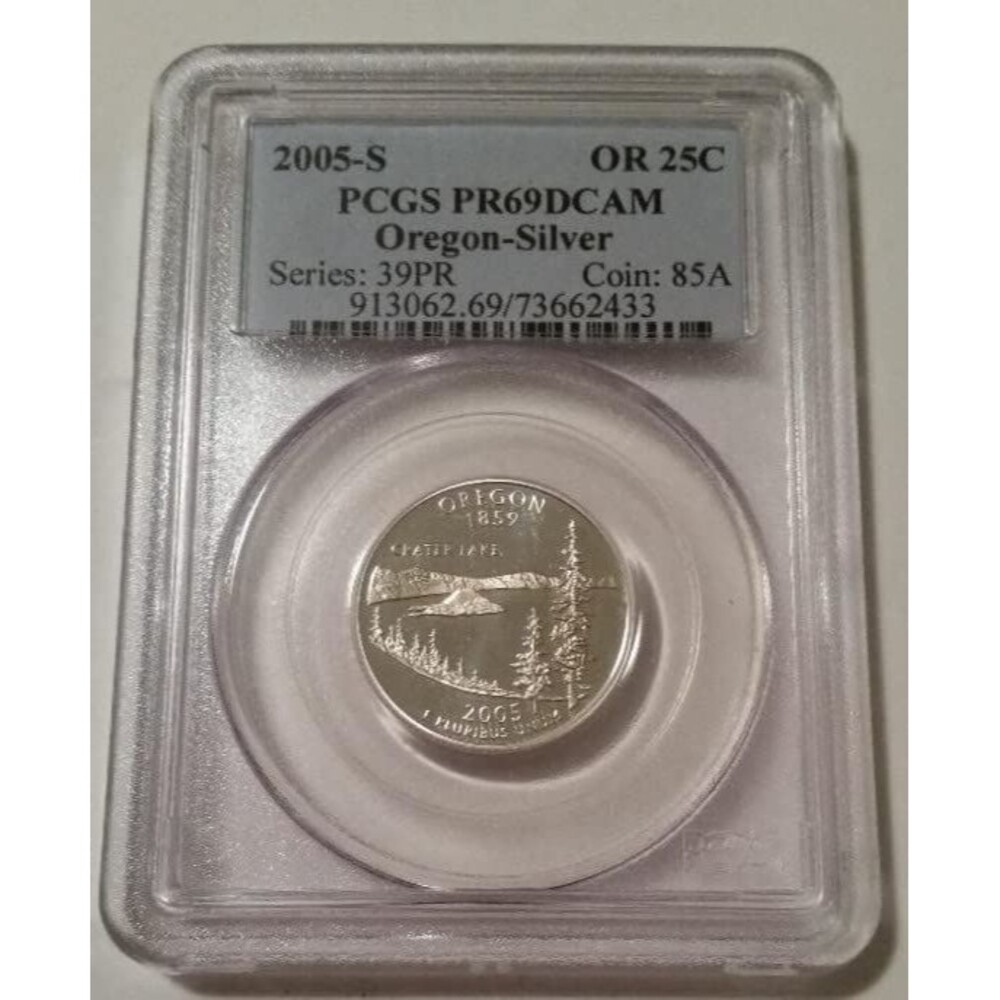 2005 S Silver Oregon State Quarter Proof PR69 DCAM PCGS Blue Label
